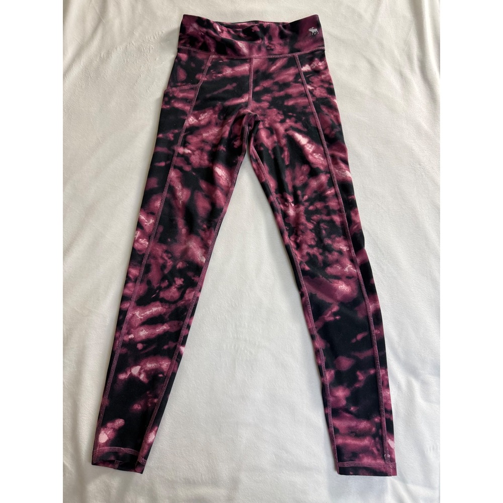 Abercrombie & Fitch Purple Tie Dye High Rise Leggings Side Pocket Kids 11/12